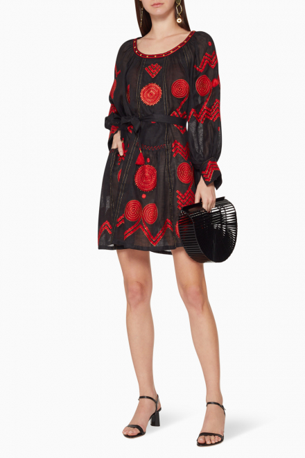 Gaia Short Dress in Black