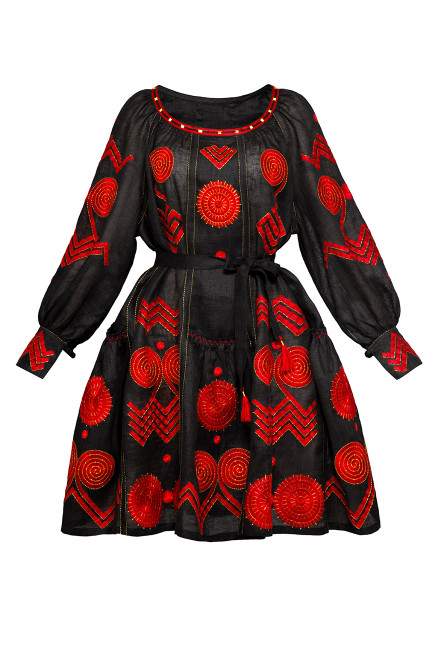 Gaia Short Dress in Black