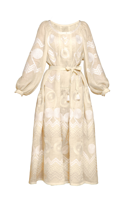 Gaia long dress in Ivory