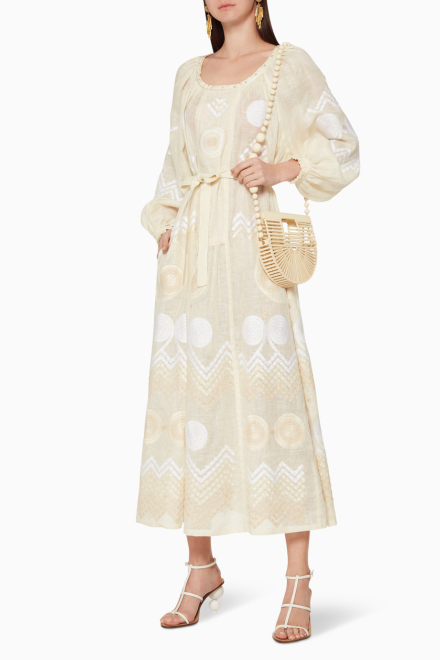 Gaia long dress in Ivory