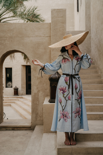 Magnolia long dress in light blue