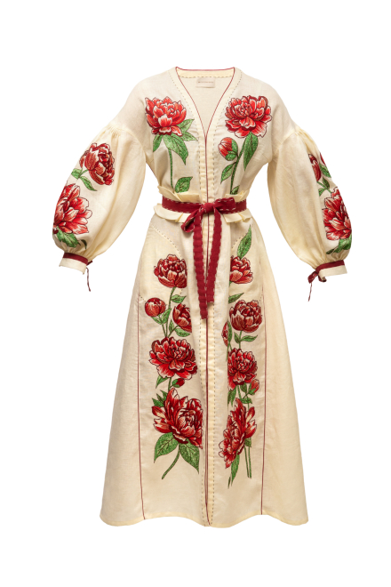 Peony long dress in Ivory