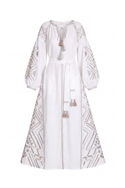 Gia long dress in white pastel