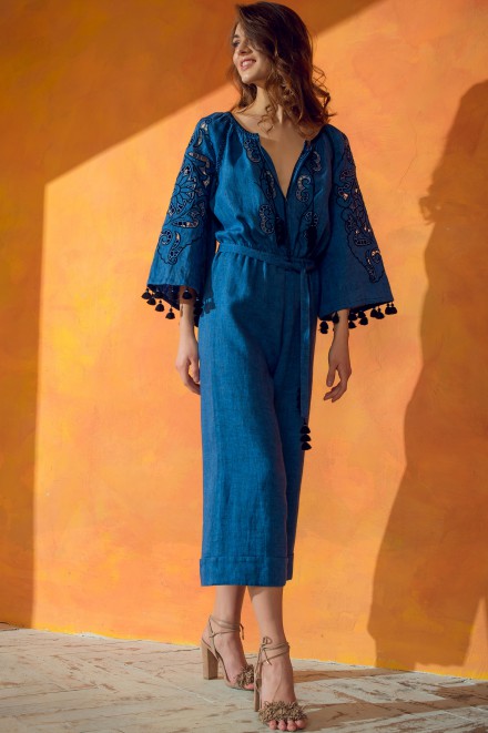 Rosha Midi Jumpsuit in Blue