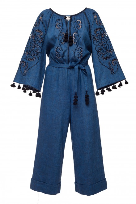 Rosha Midi Jumpsuit in Blue