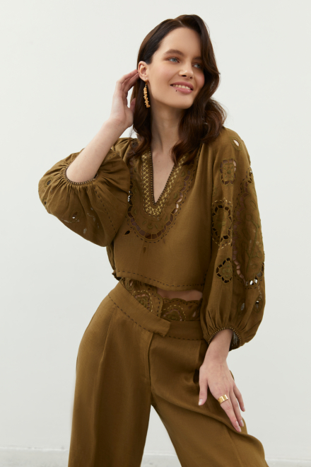 Merezhivo blouse in Golden green