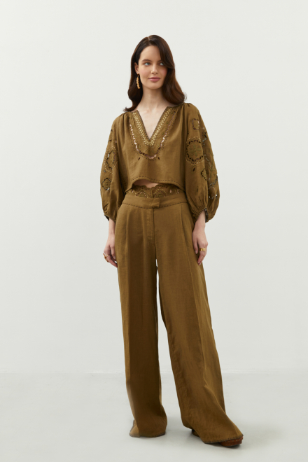 Merezhivo pants in Golden Green