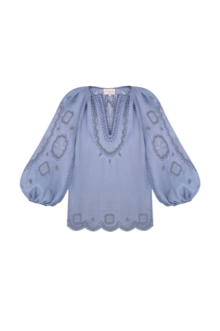 Merezhivo long blouse in Pale blue