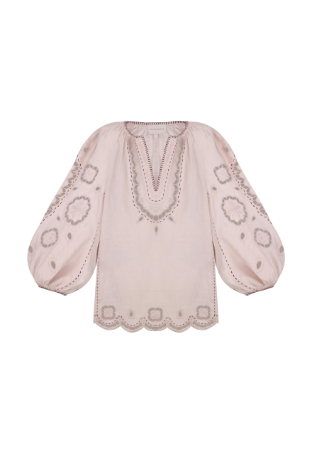 Merezhivo long blouse in Nude