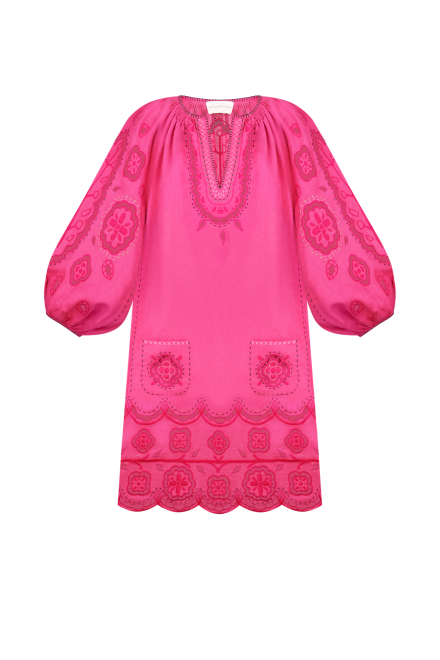 Merezhivo short dress in Fuchsia