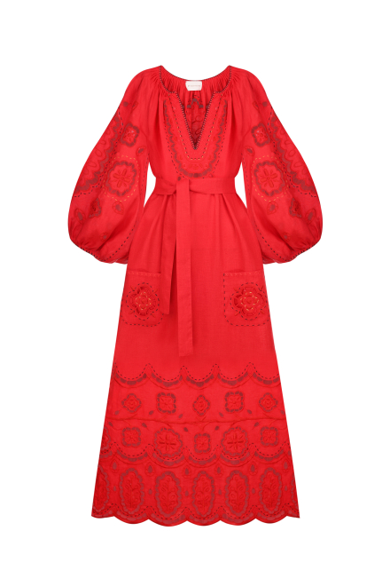 Merezhivo long dress in Red