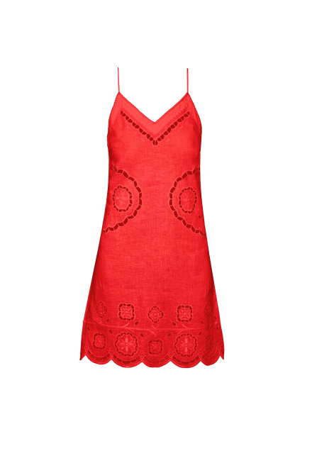 Merezhivo strap short dress in Red