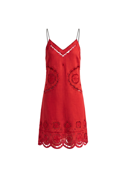 Merezhivo strap short dress in Red