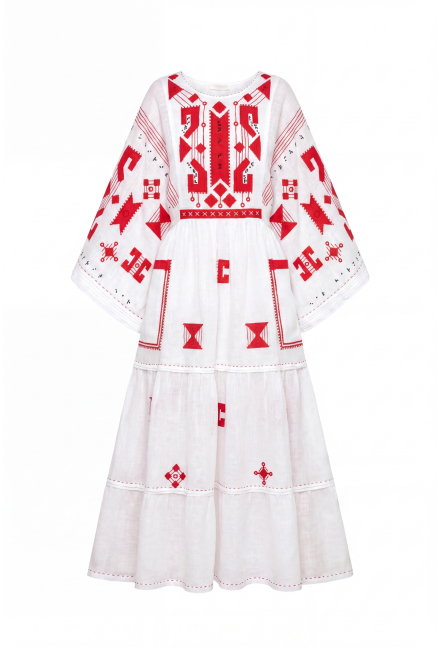 Braille long dress in White