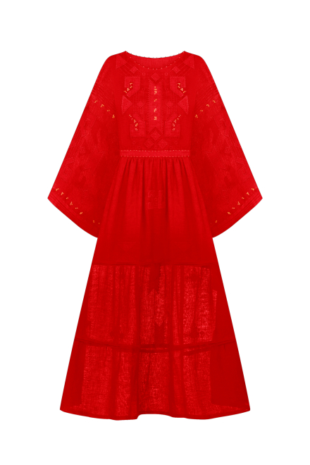 Braille long dress in Red