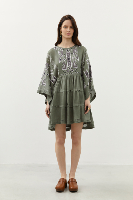 Braille short dress in Pale Green