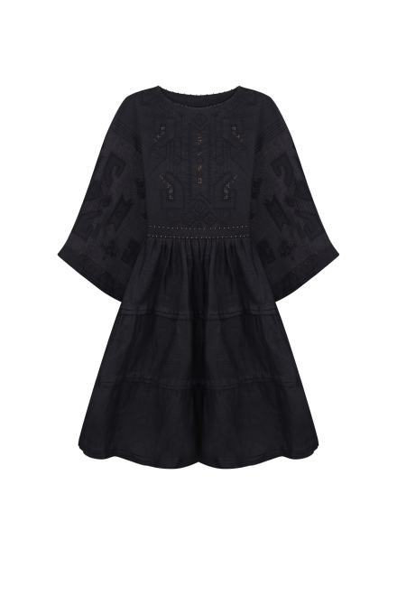 Braille short dress in Black