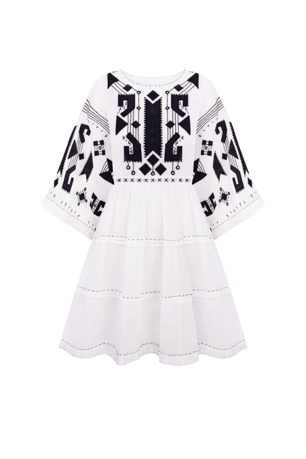 Braille short dress in White