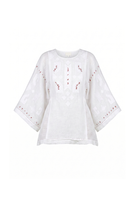 Braille blouse in White