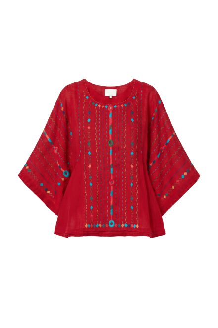 Rain Prayer blouse in Red