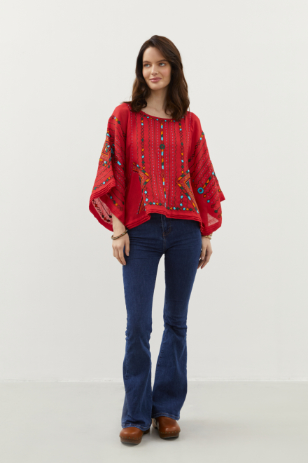 Rain Prayer blouse in Red