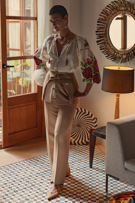 Ruzha midi blouse in Ivory