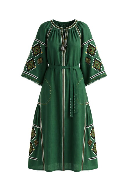 Kylymy midi dress in Dark green