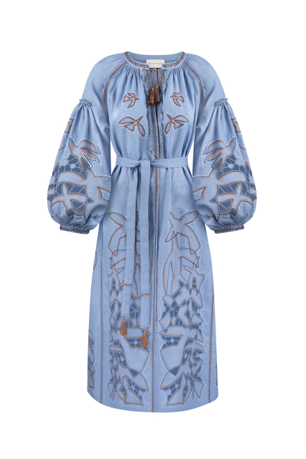 Flying home midi dress in Pale Blue