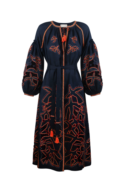 Flying home midi dress in Navy Blue