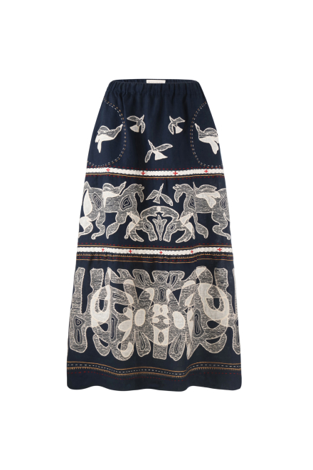 Animal realm long skirt in Navy blue