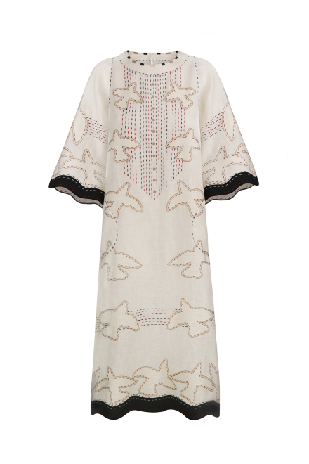Animal realm midi dress in Ivory