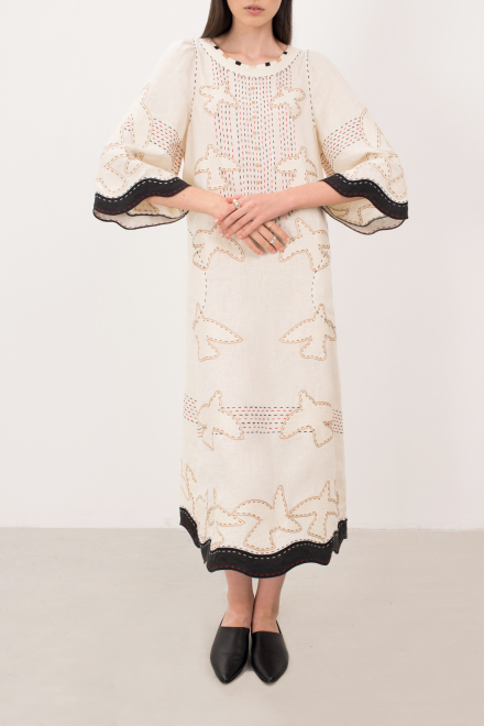 Animal realm midi dress in Ivory