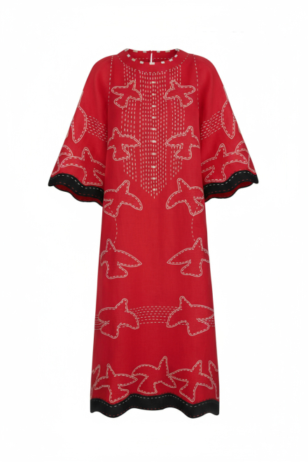 Animal realm midi dress in Red