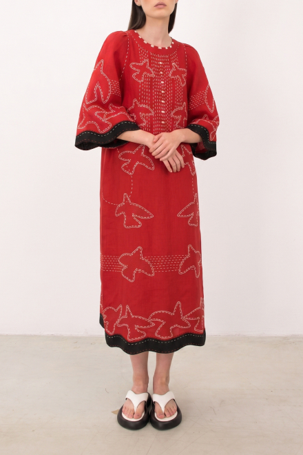 Animal realm midi dress in Red