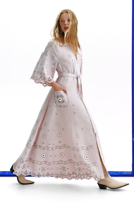 Glass house long dress in Powder pink