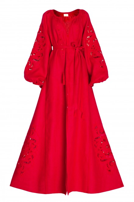 Rosha Long Dress in Red