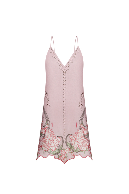 Moet short sarafan dress in Powder pink