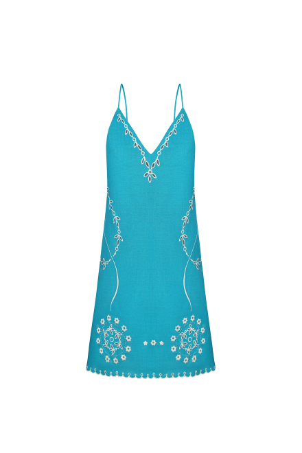 Maruska short dress in Emerald