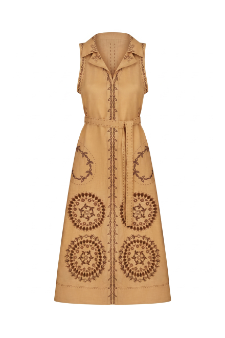 Sarah sleaveless dress in Mustard