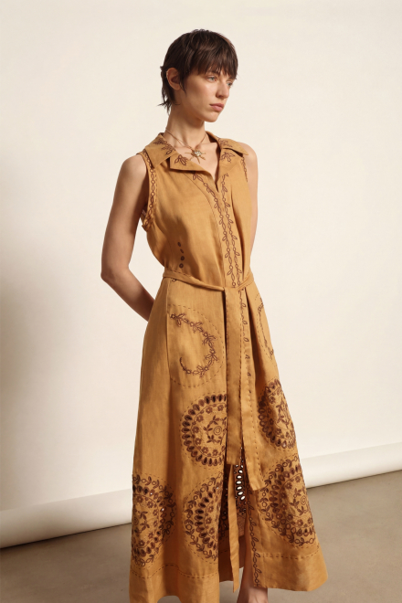 Sarah sleaveless dress in Mustard