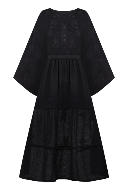 Braille Long Dress in Black