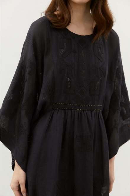 Braille Long Dress in Black