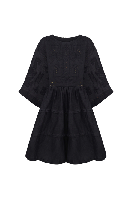 Braille Short Dress in Black