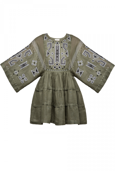 Braille Short Dress in Pale Green