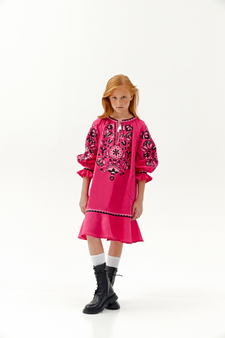 Tree of Life Dress in Fuchsia