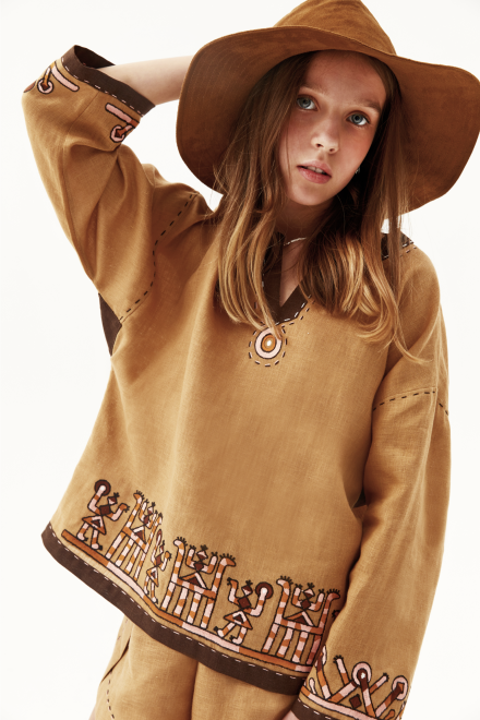 Safari Suit with Shorts in Beige