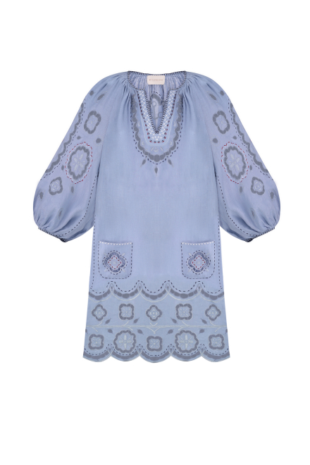 Merezhivo Short Dress in Pale Blue
