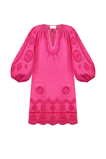 Merezhivo Short Dress in Fuchsia