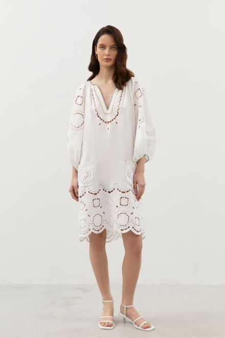 Merezhivo Short Dress in White