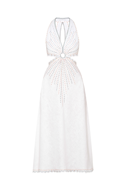 Merezhivo Long Ring Dress in White